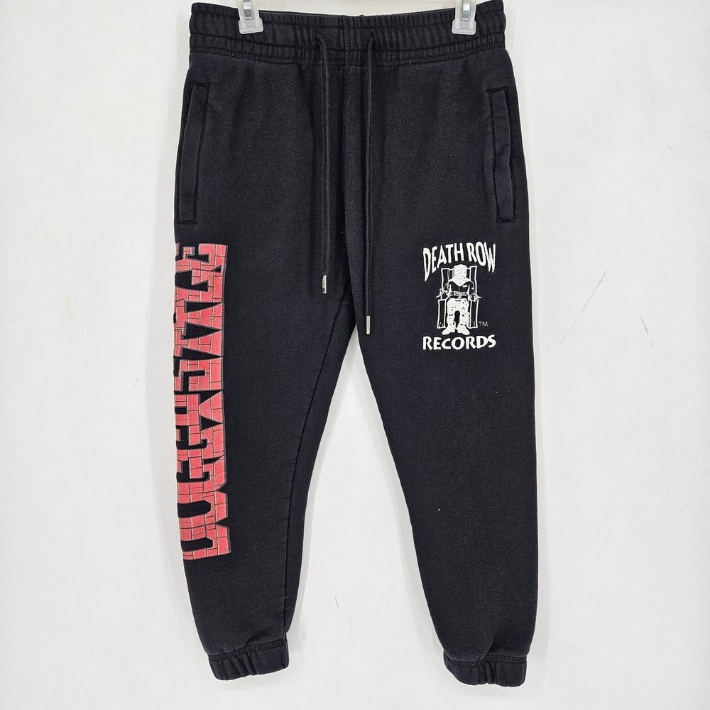 Death Row X Shoe Palace Sweatpants‎ Mens Small Collab Black Embroidered Hip Hop
